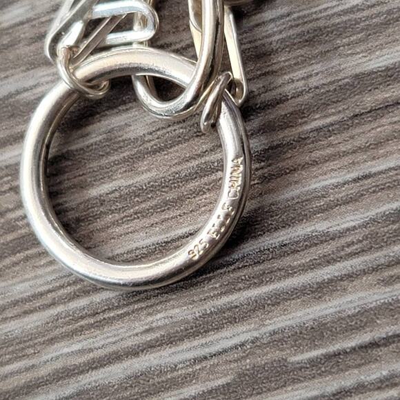 ELLE 925 Sterling Silver Paperclip Chain Necklace 32" - Picture 6 of 10